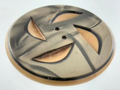 Carved Bakelite Brown/Beige Color Garment Button 1.6in Marble Pattern 345B - Image 1 of 4