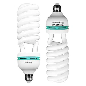 Spiral Light Bulb x2 135W Daylight 5500K E27 Photography Studio Photo Video Lamp - Picture 1 of 11