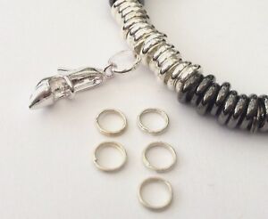 5 x London Silver Split Rings 7mm for Links of Charm Sweetie Bracelets 925