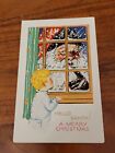 Antique Embossed Cartoon Child  Santa Window Creeper Christmas Postcard USA 
