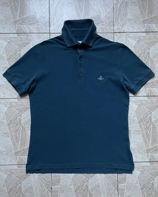 Vivienne Westwood Man’s Polo Shirt XL Green 100% Cotton Orb Logo Designer Italy - Image 1 of 4