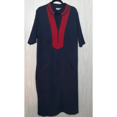 Ladies eShakti Maxi Dress Navy Red Size 2X - Image 1 of 4