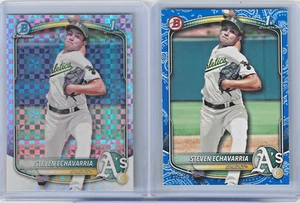 Steven Echavarria 2025 Bowman 1st Bowman Blue Pattern #25/125 & Chrome X Fractor - Picture 1 of 1