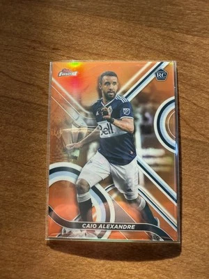 2022 Topps Finest MLS Caio Alexandre Orange Refractor 5/25 Vancouver Soccer Card - Image 1 of 2