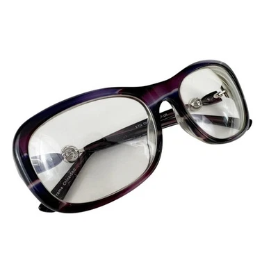 Vintage 90s Purple Eyeglass Frames with Silver Bead Accents Retro Glasses - Image 1 of 4