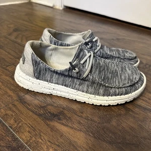 Hey Dude Wendy Sox Shoes Women's 7 Dark Grey Textile Slip On - Picture 1 of 6