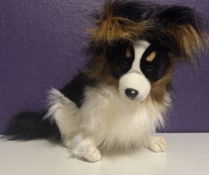 Peluche Hansa Realista Papillon Spitz Perro 14" Relleno Tricolor No.3994 Nuevo Raro - Imagen 1 de 5