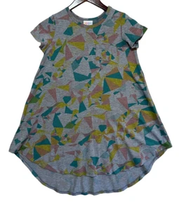 New! LULAROE Scarlett Kids Dress Size 10 Multicolor Geometric Slinky - Picture 1 of 10