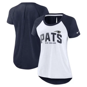 Camiseta ligera de moda New England Patriots Nike para mujer con abertura trasera - Imagen 1 de 1