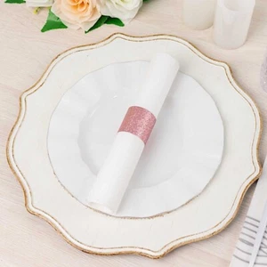 50 ROSE GOLD Glittered Disposable Paper NAPKIN RINGS Wedding Party Gift Events - Picture 1 of 8
