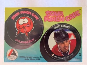 American Licorice Co. 1993 Gorras punzón agrias de los Chicago Blackhawks de Chris Chelios - Imagen 1 de 1