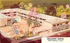 Santa Monica California lata 1950-60. Łamanie pocztówek Motel Artist Design