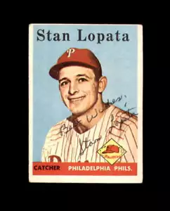 Stan Lopata Signed 1958 Topps Philadelphia Phillies Autographed - Picture 1 of 2