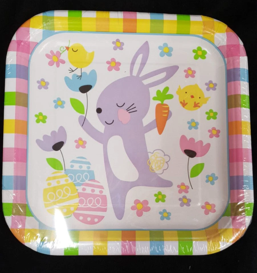 Easter Party Plates Easter Bunny Eggs Chick 23cm Spring Paper Plates x 8 - Image 1 of 1