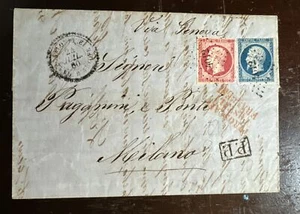 1860 French Offices in Turkey Cover - Salonique -Milan- 4012 Petits Chiffres 80c - Picture 1 of 2