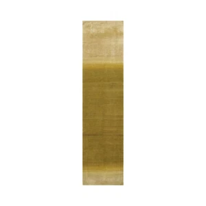 Runner Ombre Lapchi Mirage Hand Knotted Wool Tibetan Area Rug Olive 3'1" x 12'1" - Picture 1 of 8