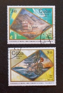 sCuba Sc# 3122-3123  STAMP DAY philately mail  CPL SET of 2  1989  used cto - Picture 1 of 1