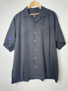 Camisa de Campamento Tommy Bahama Seda Para Hombres XL Negra Bordada UW Huskies Logo Abotonada - Imagen 1 de 10