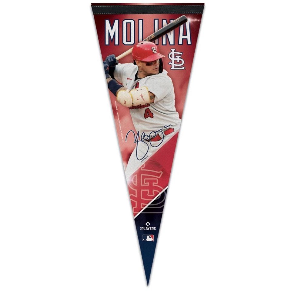 YADIER MOLINA #4 ST. LOUIS CARDINALS ROLL UP FELT PENNANT 12"x30" NEW WINCRAFT  - Image 1 of 1