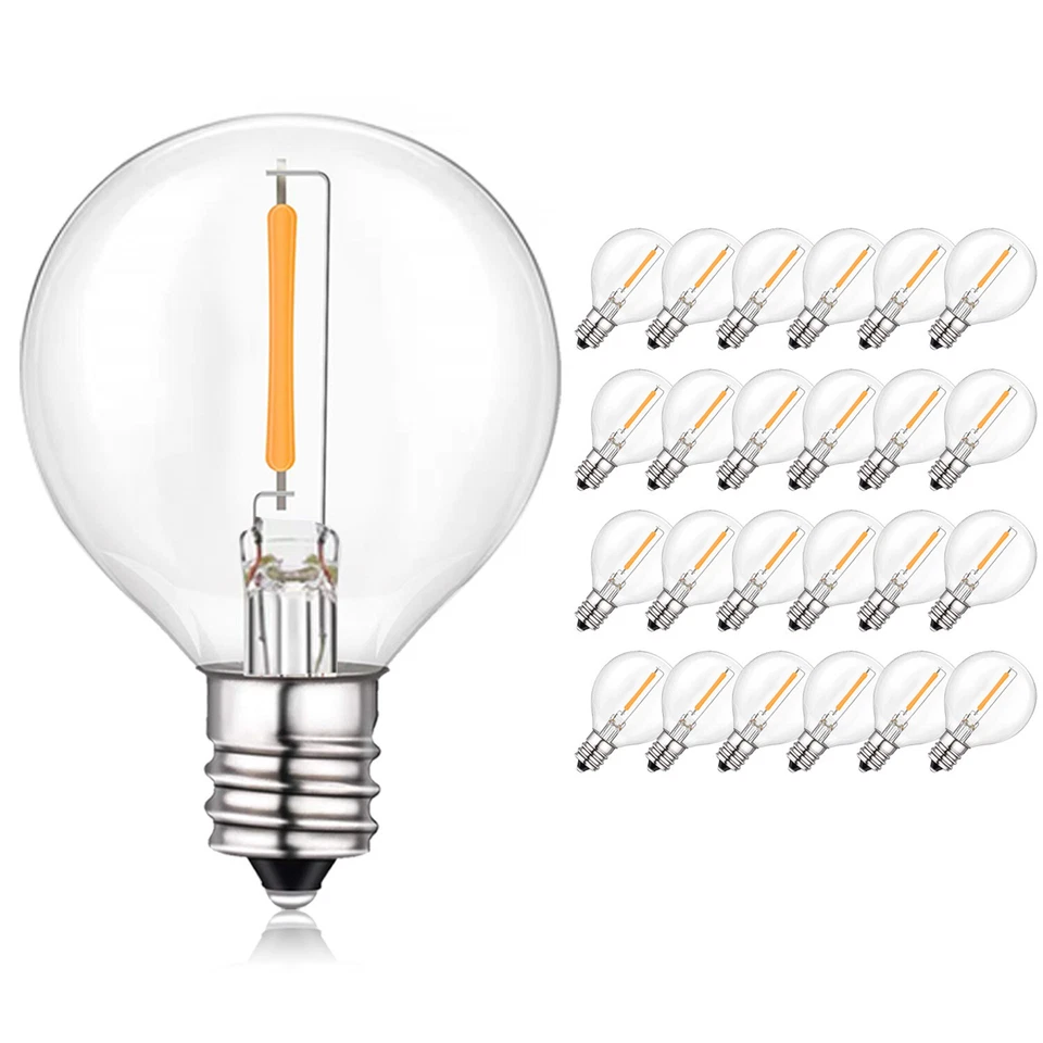BRIMAX 1W G40 E12 LED Bulb 2700K Warm White Globe Light LED Edison Bulbs, 25PACK - Image 1 of 4