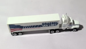 VINTAGE GRAEBEL VAN LINES TOY DIECAST SEMI TRUCK KENWORTH MOVING TRAILER 1:87 - Picture 1 of 5