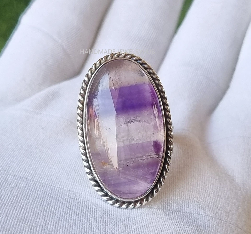 Amethyst Lace Gemstone 925 Sterling Silver Handmade Perfect Gift Her Ring PG2270 - Imagem 1 de 1