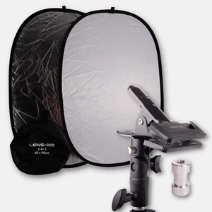 Fotografia Riflettore Pieghevole 60x90 cm: Riflettore Luce con Morsetto Riflettore + Borsa - Foto 1 di 10