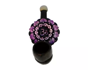 Mini pipa de mano corona púrpura chakra ohmio con flor de loto hecha a mano tabaco para fumar tabaco - Imagen 1 de 4