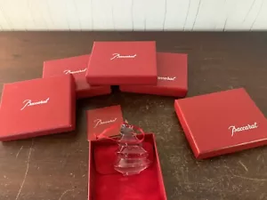 3 Christmas Tree Decorations Clear Baccarat Crystal (Price Per Unit) - Picture 1 of 4