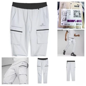 Puma 2XL Men's Cargo Pants Light Grey/Black -Above the Clouds Active Joggers New - Picture 1 of 13