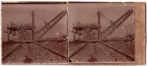 Maroc.Morocco.Khouribga.Déstockeuse.Machine.Stereo sur Papier 6x13.Stereoview. - Picture 1 of 2