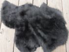 Sheepskin leather hide Black Toscana Long super silky hair w/Black Suede back