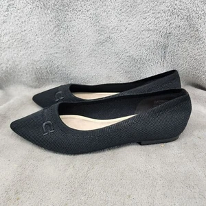 Nanette Lepore Shoes Womens 7.5 Black Pointed Toe Ballet Flats - Picture 1 of 11
