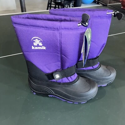 New W/tags Kids Kamik Rocket Pac Insulated Waterproof Purple  Snow Boots Size 7 - Image 1 of 4