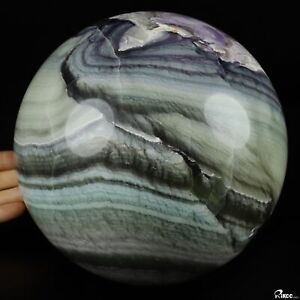 6.5" Fluorite Hand Carved Crystal Ball/Sphere, Crystal Healing