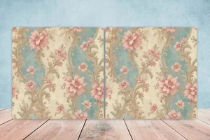 Azulejos de pared de cerámica victoriana - Juego de 2 azulejos de cerámica para salpicadero de cocina para baño - Imagen 1 de 3