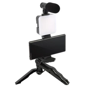 Kit Vlogging Smartphone Professionnel avec Trépied Réglable et Lumières - Photo 1 sur 7