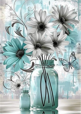 Наборы для рисования в деревенском стиле с бриллиантами для взрослых — маргаритка с полной дрелью и алмазными точками Pai - Изображение 1 из 4