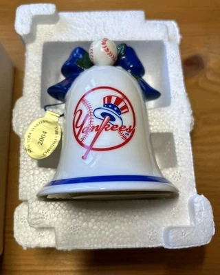 2004 New York NY Yankees Christmas Bell Ornament Danbury Mint New Open Box - Image 1 of 4