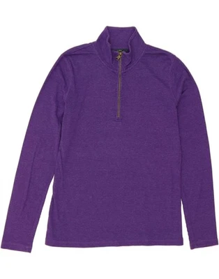 RALPH LAUREN Womens Zip Neck Pullover Tracksuit Top UK 18 XL Purple Cotton DL46 - Image 1 of 3