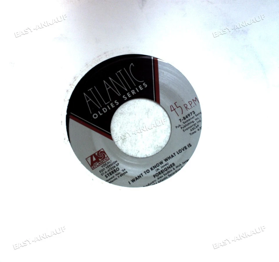 Foreigner - I Want To Know What Love Is / That Was Yesterday 7" (VG) . - Image 1 of 1