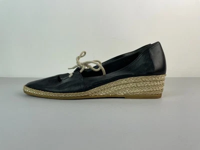 Zapatos Andre Assous vintage años 90 cuero negro encaje cuñas 9M Foto 1 de 4