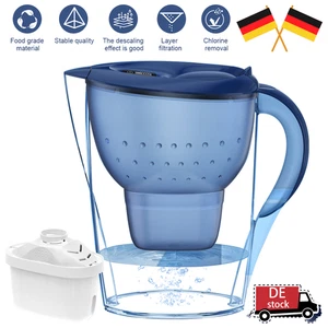 Wasserkanne Cool 3,5l Blau Inkl. 1 Filter Kompakter & Leichter Wasserfilter Dhl - Bild 1 von 12