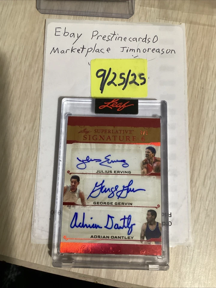 2008 Leaf Signatures 6  Erving Gervin Dantley Barry Mcado Walton /5 - Image 1 of 2