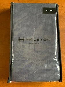 H Halston ONE Euro Sham Essex Navy Blue 100% Cotton Waffle Texture NEW - Picture 1 of 3