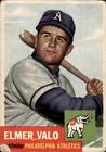 1953 Topps Elmer Valo 122 Good Rc White Text Baseball Philadelphia Athletics