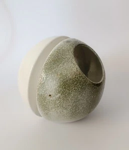 ♥ VASO IN CERAMICA SFERA BICOLORE VINTAGE SPACE AGE DESIGN BERTONCELLO ERA - Imagen 1 de 6