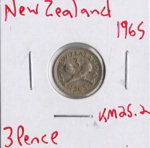 Moneda Nueva Zelanda 3 peniques 1965 KM25,2 - Imagen 1 de 2