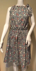 Vestido halter a rayas de seda Lila Kass (6) ajustable nuevo con etiquetas $298 - Imagen 1 de 6