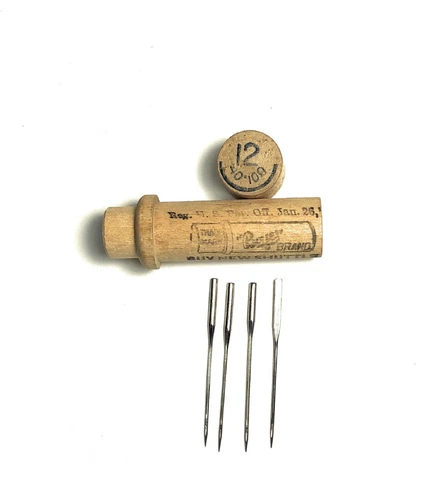 Antique Boye Sewing Machine Needles Wooden Tube No. 12 40-100 Cover